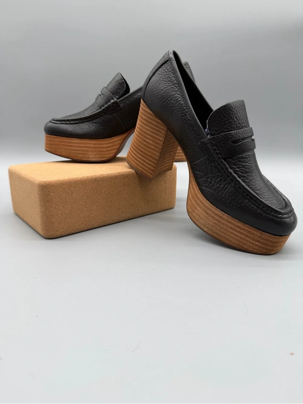 Women’s US 7.5 M Kork-Ease Barbara Platform Leather Loafer Shoes NEW!